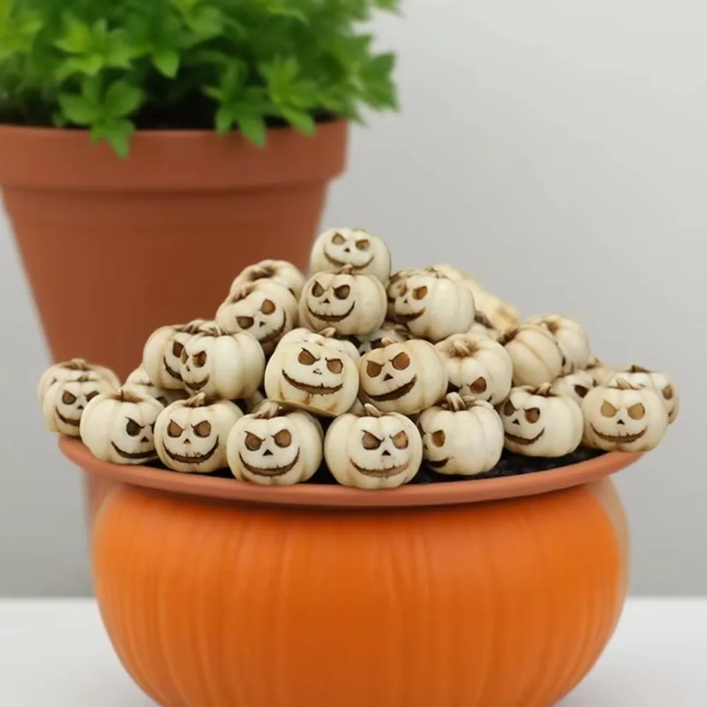 20PCS Halloween Resin Pumpkin Decorations Reusable Mini Realistic Pumpkins Creepy Garden Micro Landscape Bonsai Decoration