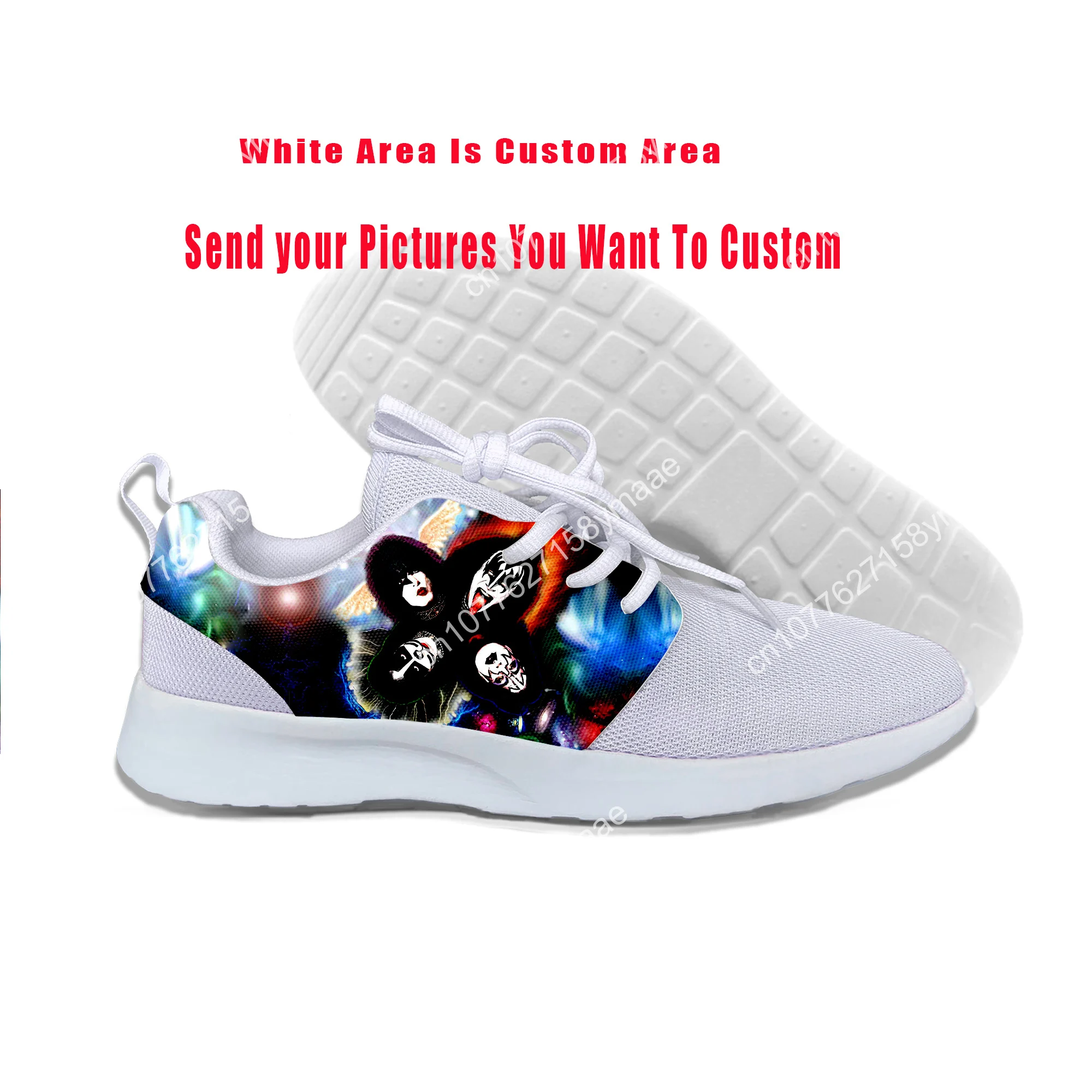 Hot New Summer Fashion Top Heavy Metal Rock Kiss Band Classic Board Shoes Men/WomenLightweight Sports Shoes Latest Sneakers
