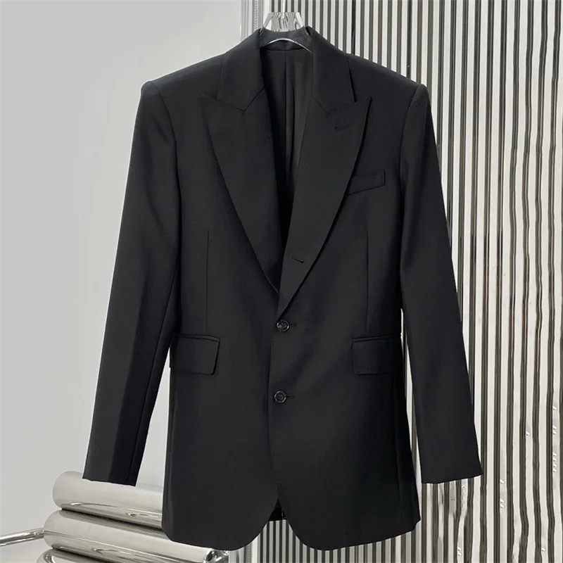 

Женский пиджак-блейзер из шерстяной смеси, приталенный, однобортный, с подплечниками, новинка весна 2026