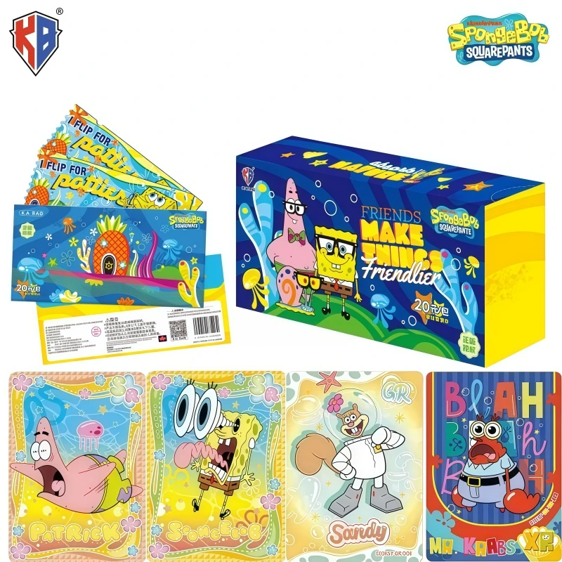 KABAO New Authentic SpongeBob SquarePants Polaroid Cards - Inspiration Rainbow Collectible Cards Anime Merchandise Gifts