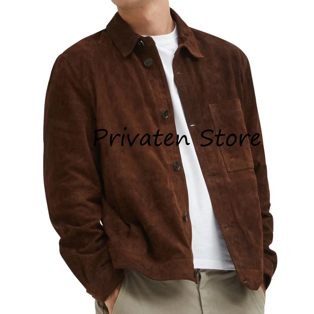 

Vissoterapia Fashion, пиджаки со скрытыми карманами, пиджаки для мужчин, замшевая куртка, однобортные костюмы, повседневный пиджак, мужская одежда