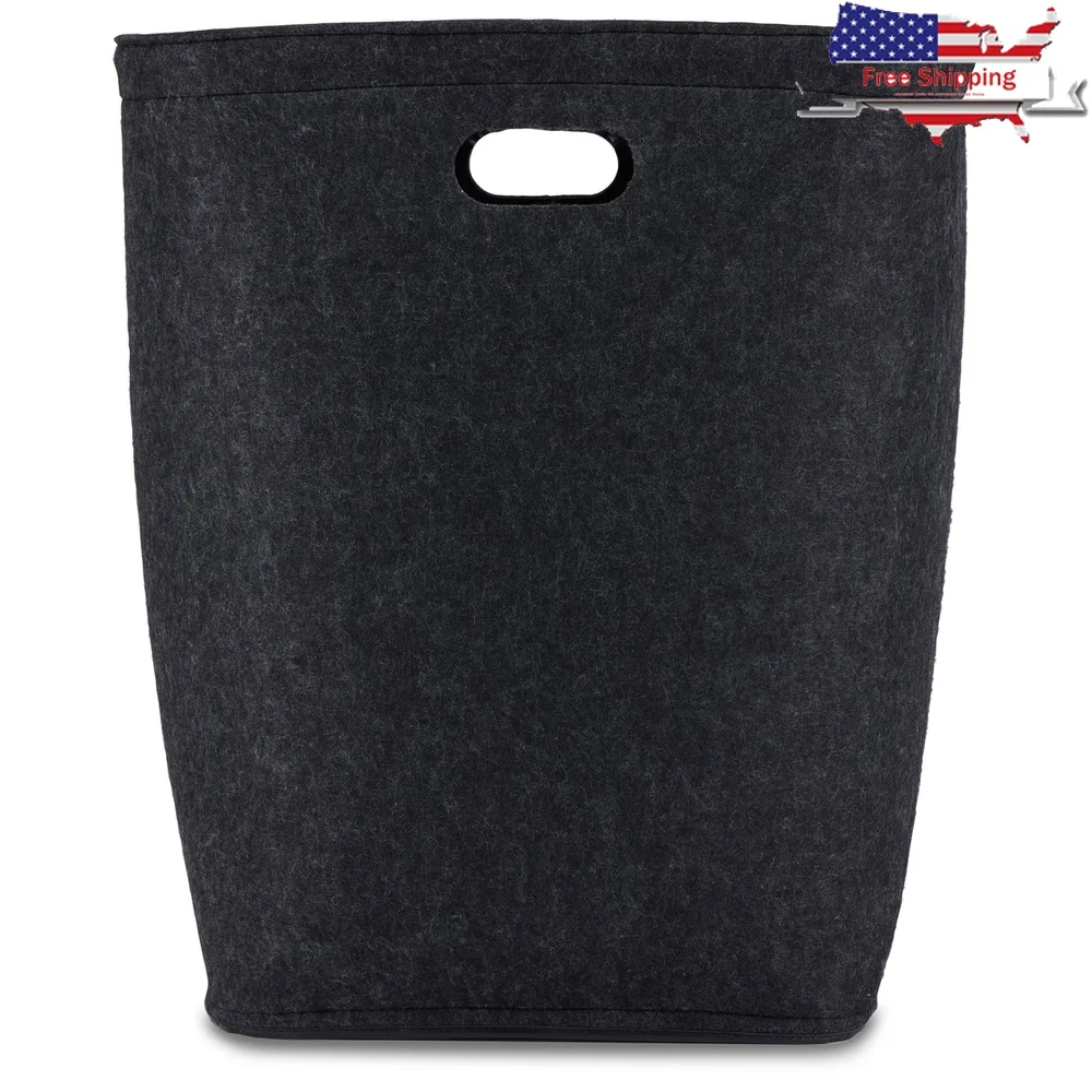 

Durable Felt Laundry Hamper with Handles PE Coating Moisture Wicking Ideal Bedrooms Bathrooms College Students Space Saving