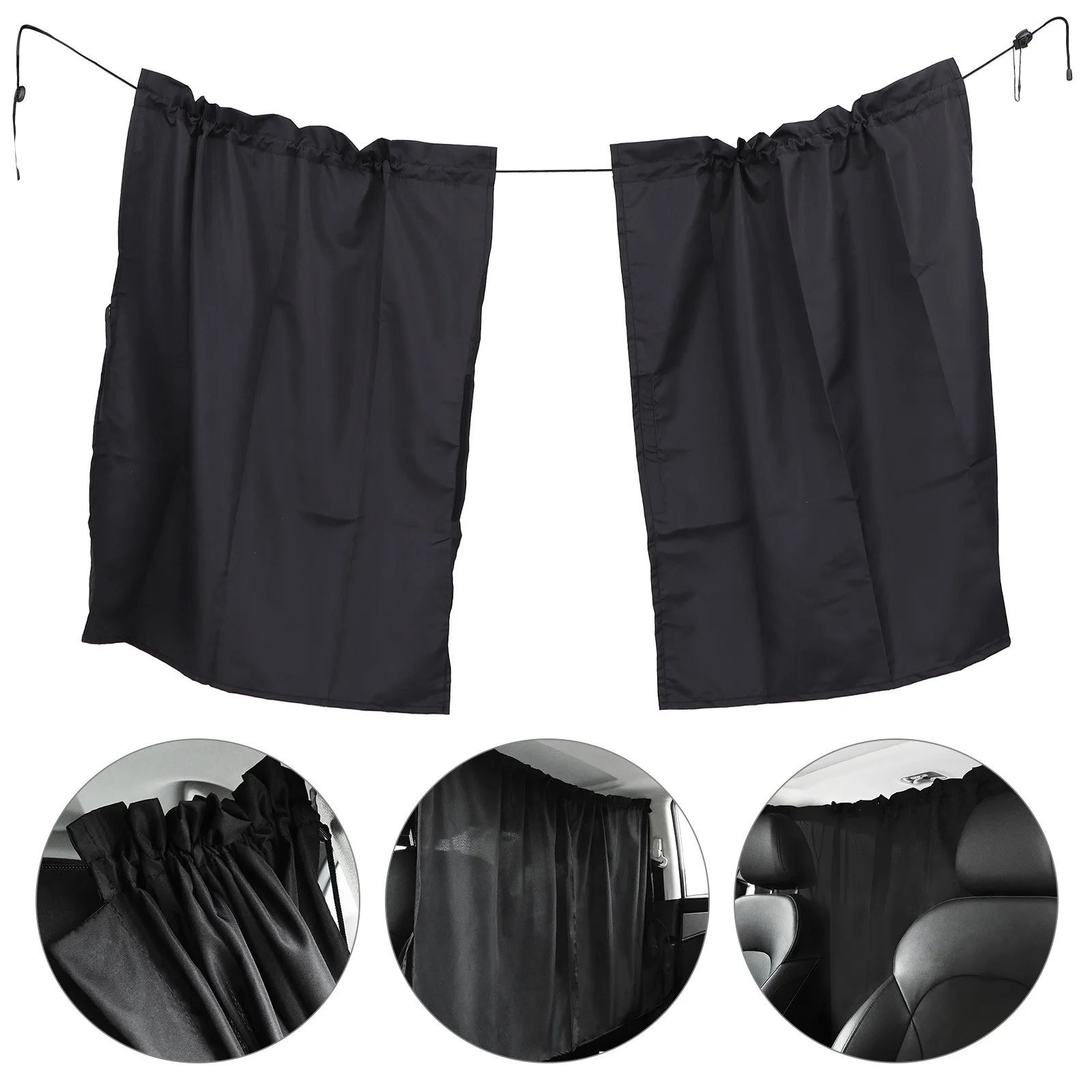Rideau de séparation de voiture, rideau de confidentialité noir, séparateur extensible pour pare-brise, fenêtres latérales, pare-soleil, Isolation, repos de voyage