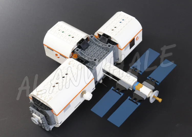 Station spatiale modulaire lunaire de la ville, navette satellite, laboratoire, technologie de vie, 436, construction de nuits, jouets compatibles avec le modèle, 11386 pièces