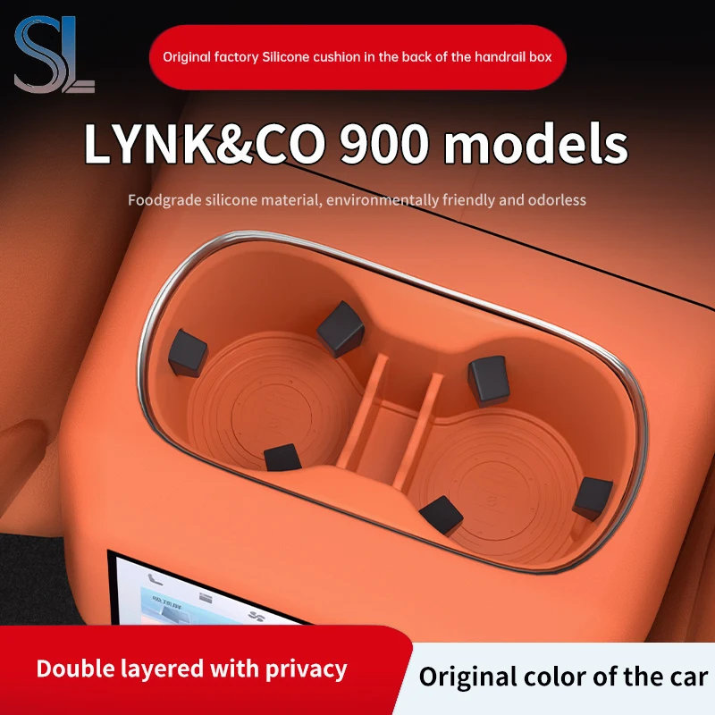

For 2025 Lynk & Co 900 Custom Car Groove Mat Center Console Armrest Cup Holder Silicone Protective Cover Interior Accessories
