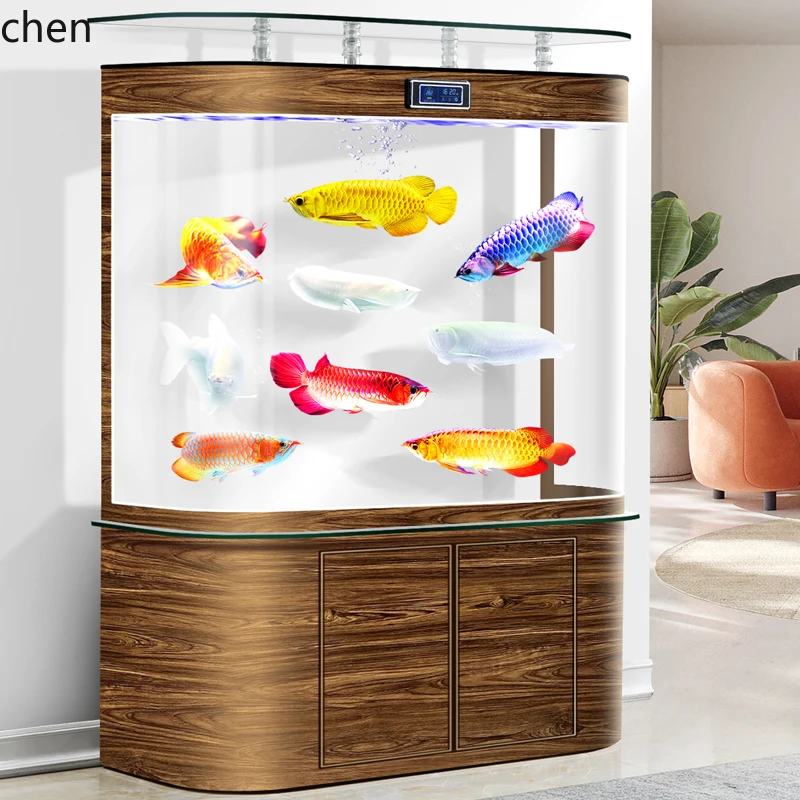 XL fish tank living room household large landscaping living room floor-to-ceiling water-free bottom filter