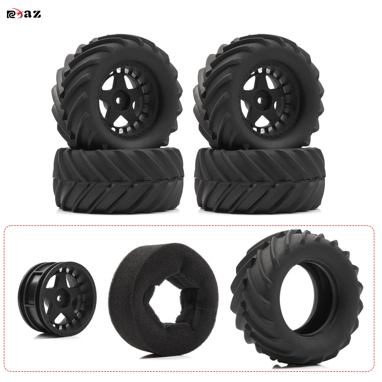 RC 4pcs 86mm 1/10 1/12 Crawler Truck Rubber Tires Tyre 12mm Hex For TRAXXA 1/16 E-Revo HSP 94186 16208 16209 16210 WLtoys 144001