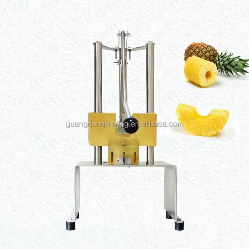 OEM stainless steel hand-pressed pineapple peelers, nucleators and slicers for fruit processors