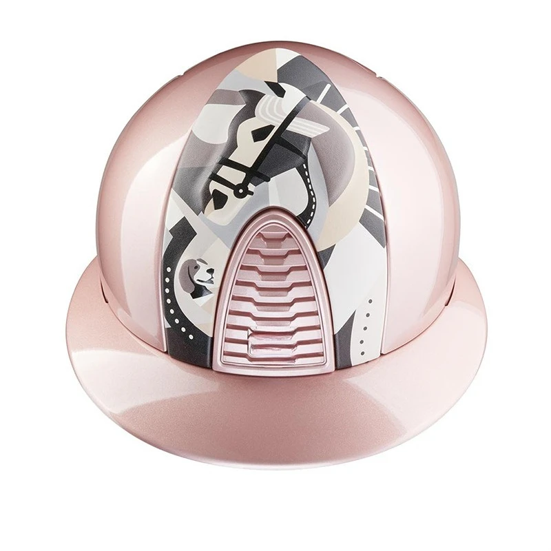

Pegasus glossy rose gold equestrian helmet gray 3D decoration exchangeable harness