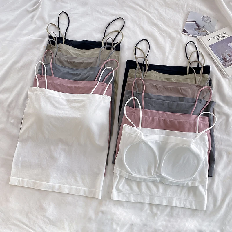 Square-Neck Fitted Cropped Camisole Tank Women Summer Basic Vest Korean Fashion School Ladies Girls Black White Green Pink Cami