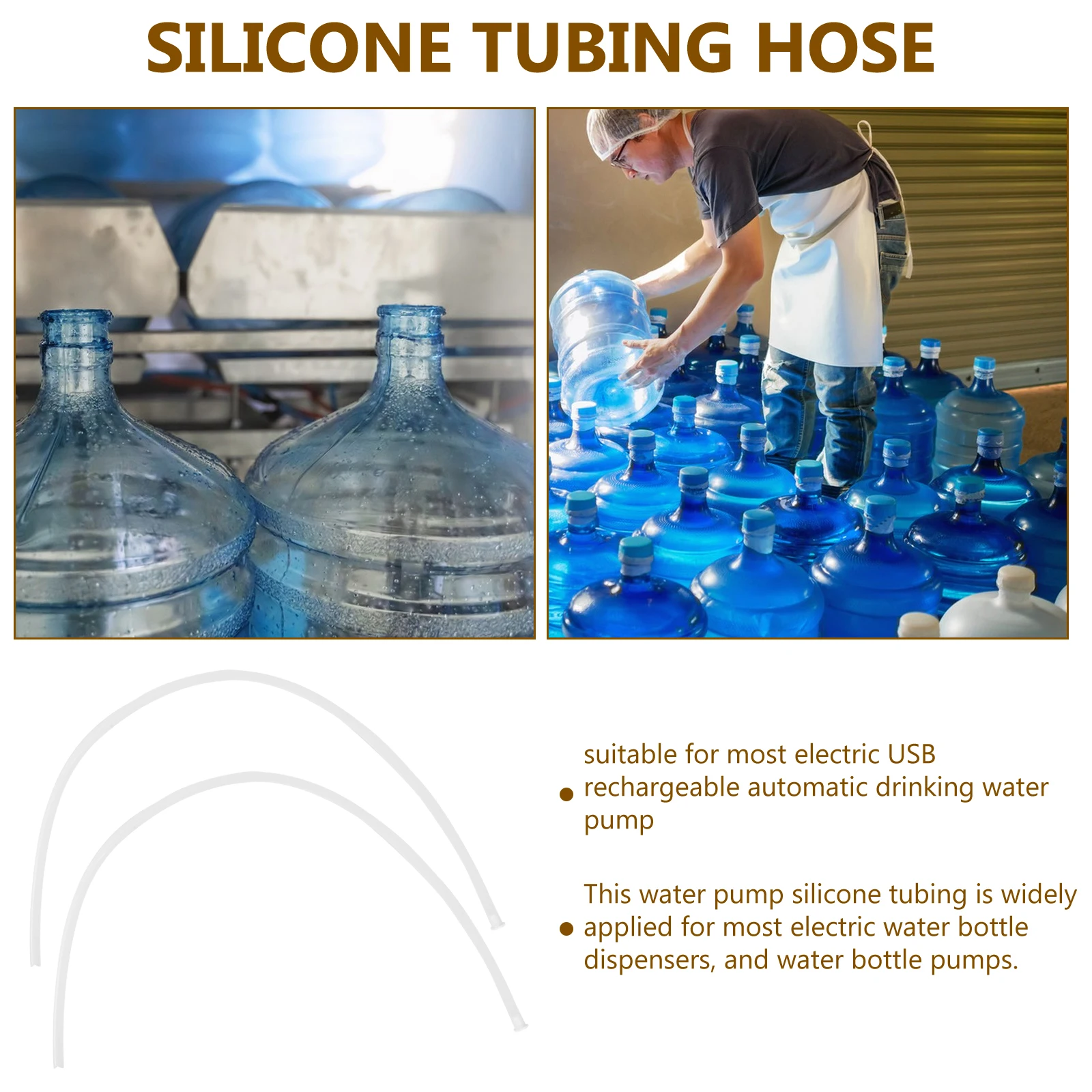 

4PCS 50cm Silicone Tubing Hose for Water Bottle Pump Dispenser Replacement Parts Fits Most Electric USB Charging Automatic