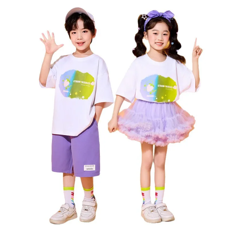 Estate Bambino sport cool palcoscenico pantaloni da ballo di strada vestito ragazza costume per ragazzo breakdance studente attirando abbigliamento camicia esibirsi