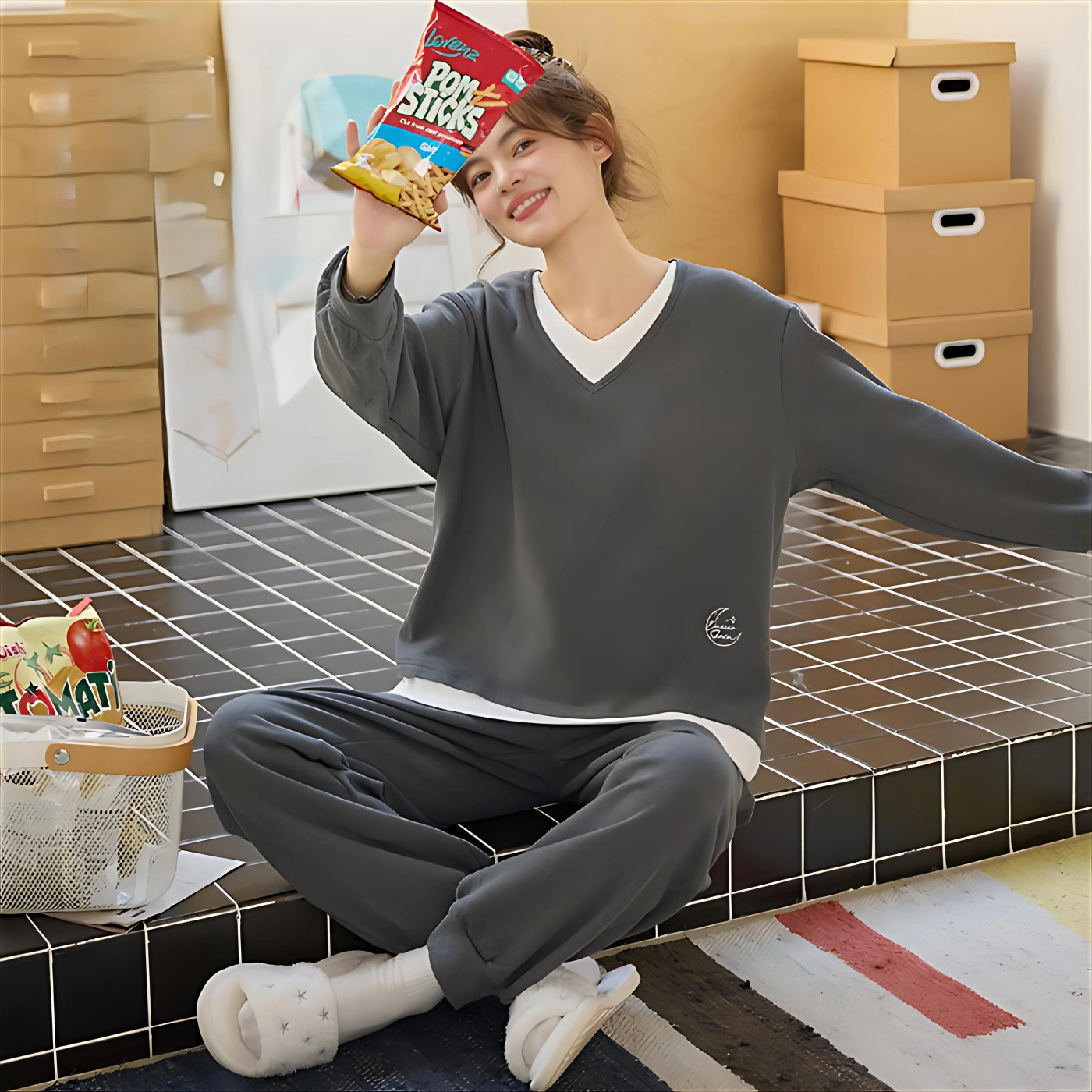 

Комплекты пижам с вышивкой для женщин: облегающие шорты-бермуды с рюшами, вырезом «сердечко» и длинными рукавами, летние, из спандекса