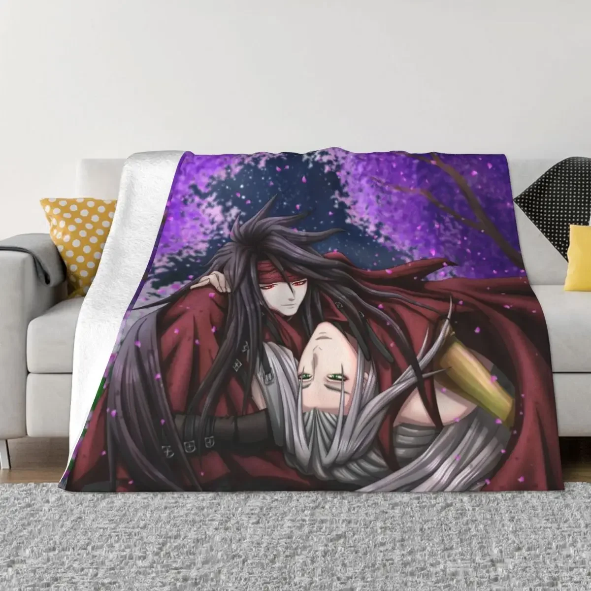 Sephiroth + Vincent Valentine: Night Blossoms Throw Blanket manga throw blanket for sofa Luxury Designer Blanket