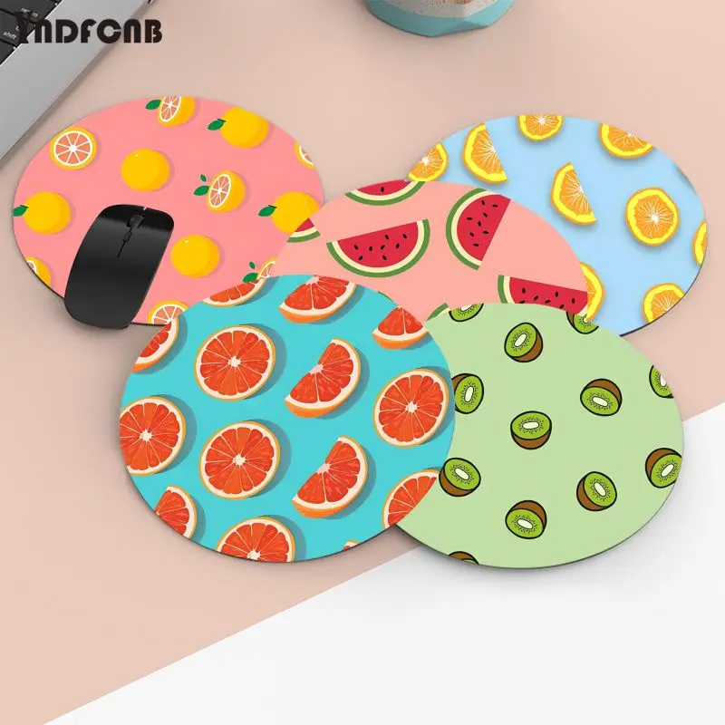 Cartoon Fruit Non-slip Round Office Student Gaming Thickened Writing Pad Non-slip Cushion Mouse Pad For PC Computer Table