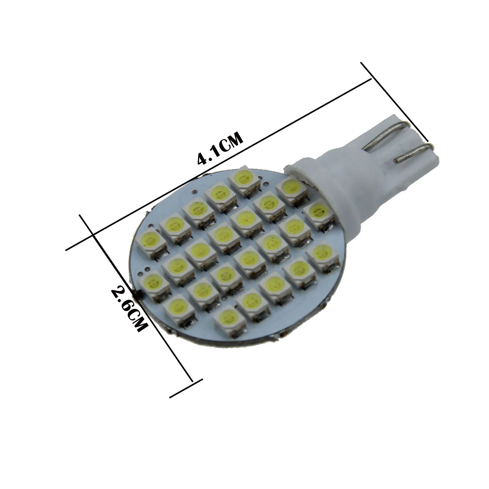 10x White Car T10 W5W Roof Bulb License Plate Lamp Apolar 24 Emitters 3528 SMD LED 585 655 656 A031-W