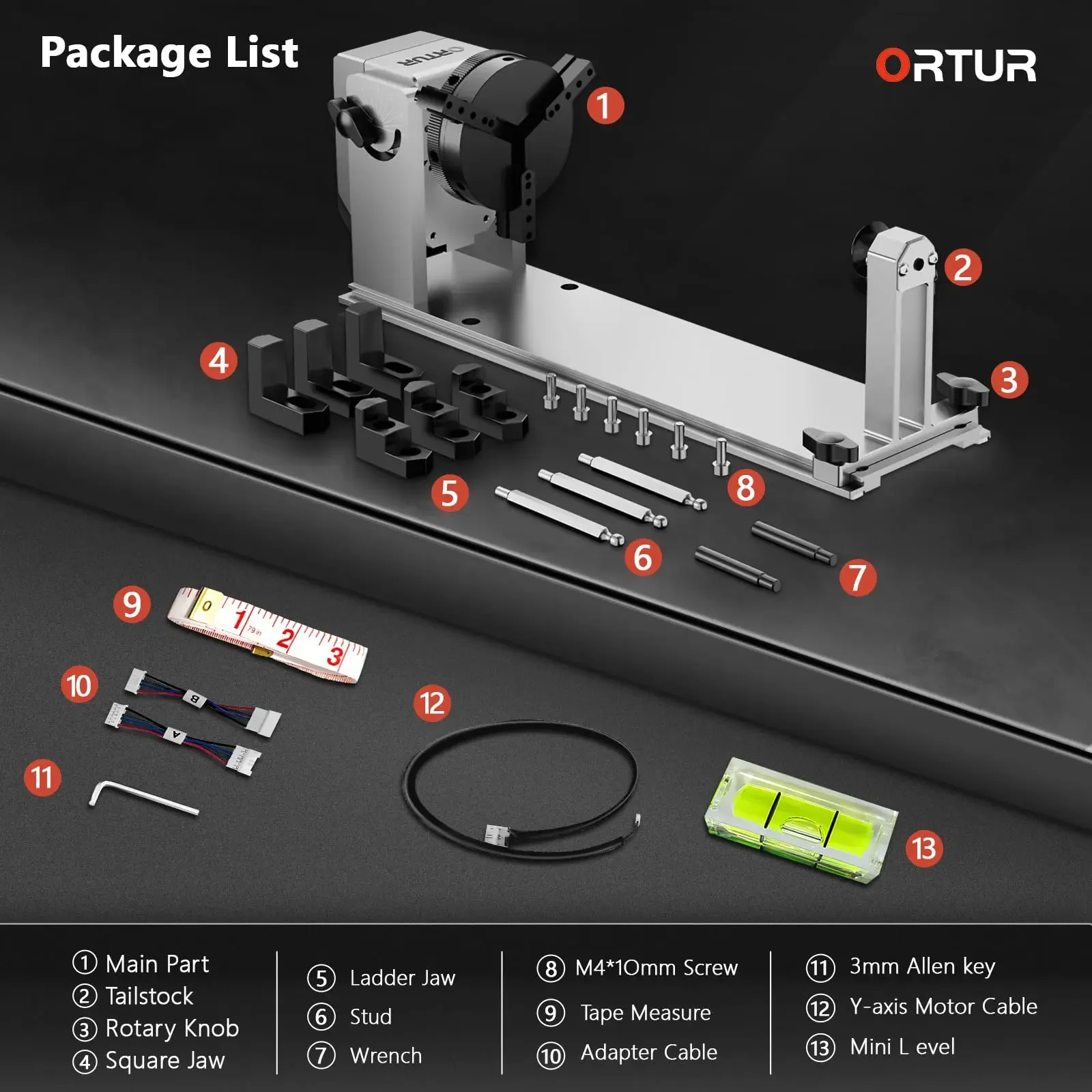 

ORTUR Y-axis Rotary Chuck for Laser Engraver (YRC1.0) Y-axis Rotary Roller Engraving Module for Engraving Cylindrical Tool Parts