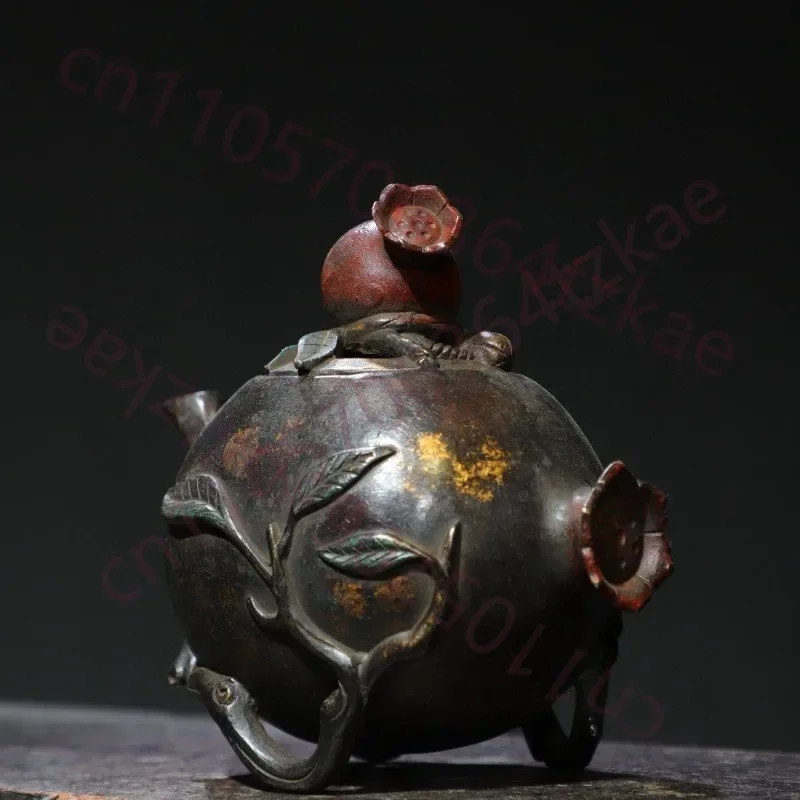 Hand-Cast Premium Pure Copper Pomegranate Incense Burner - 5.9
