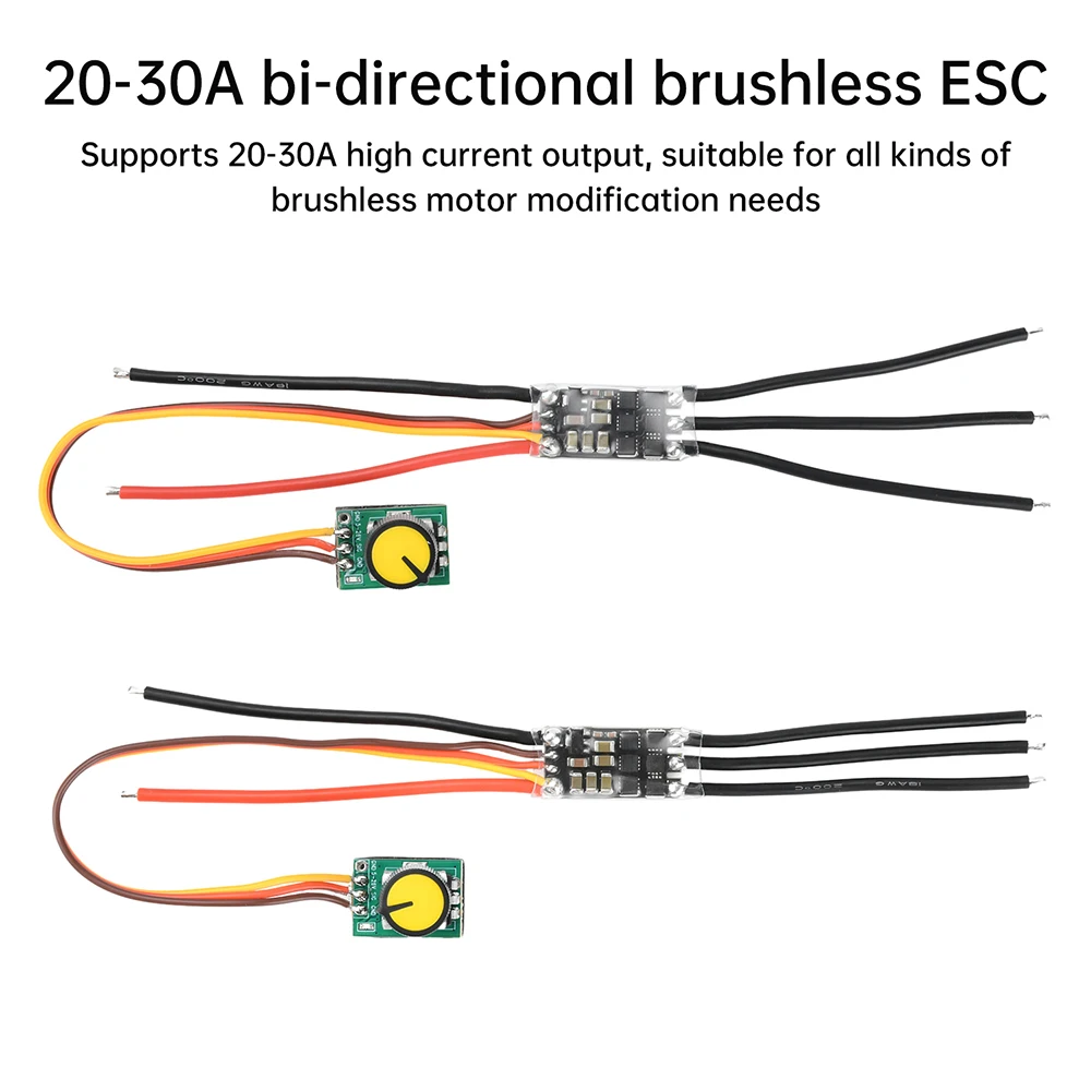 20-30A Bidirectional Brushless ESC 7.4-12.6V Motor Controller Regulation DIY fan Modification Electric Drill Power Tool Control
