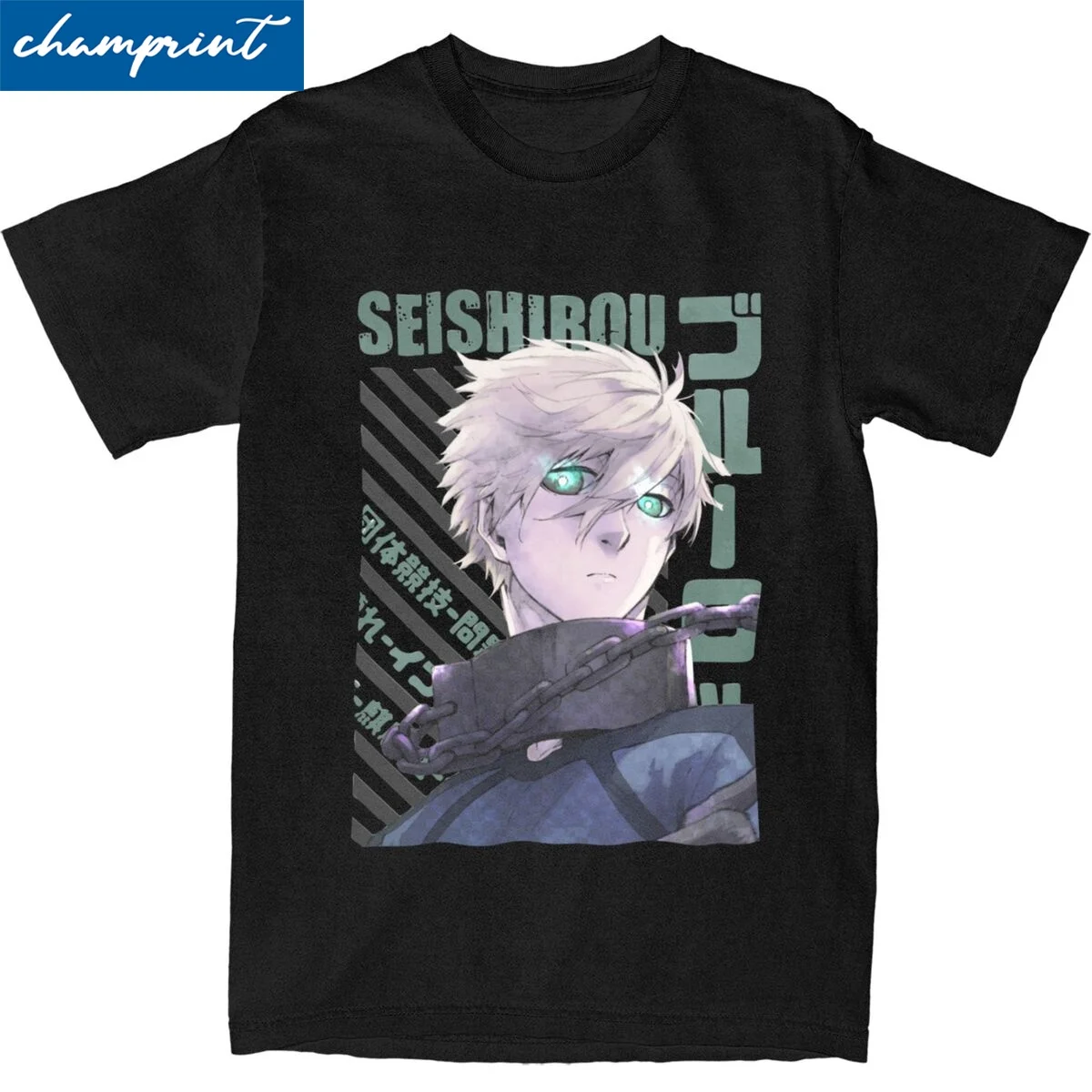 

Футболка Seishirou Nagi с синим замком для мужчин и женщин, повседневные хлопковые футболки с круглым вырезом и короткими рукавами, топы 4XL 5XL