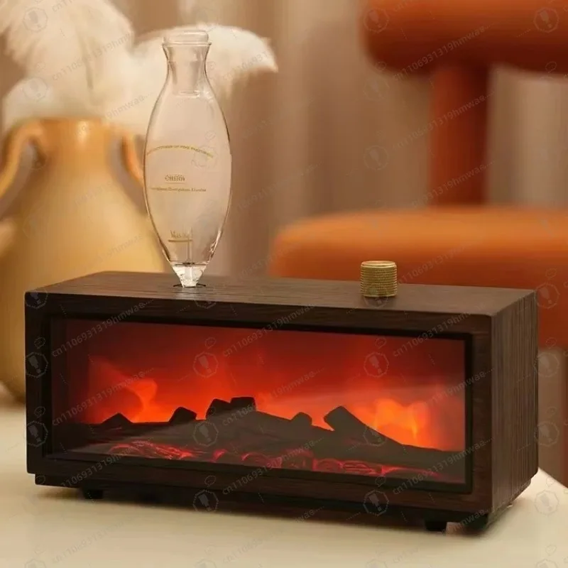

Simulated 3D flame fireplace cold smoker, home bedroom atmosphere ornament