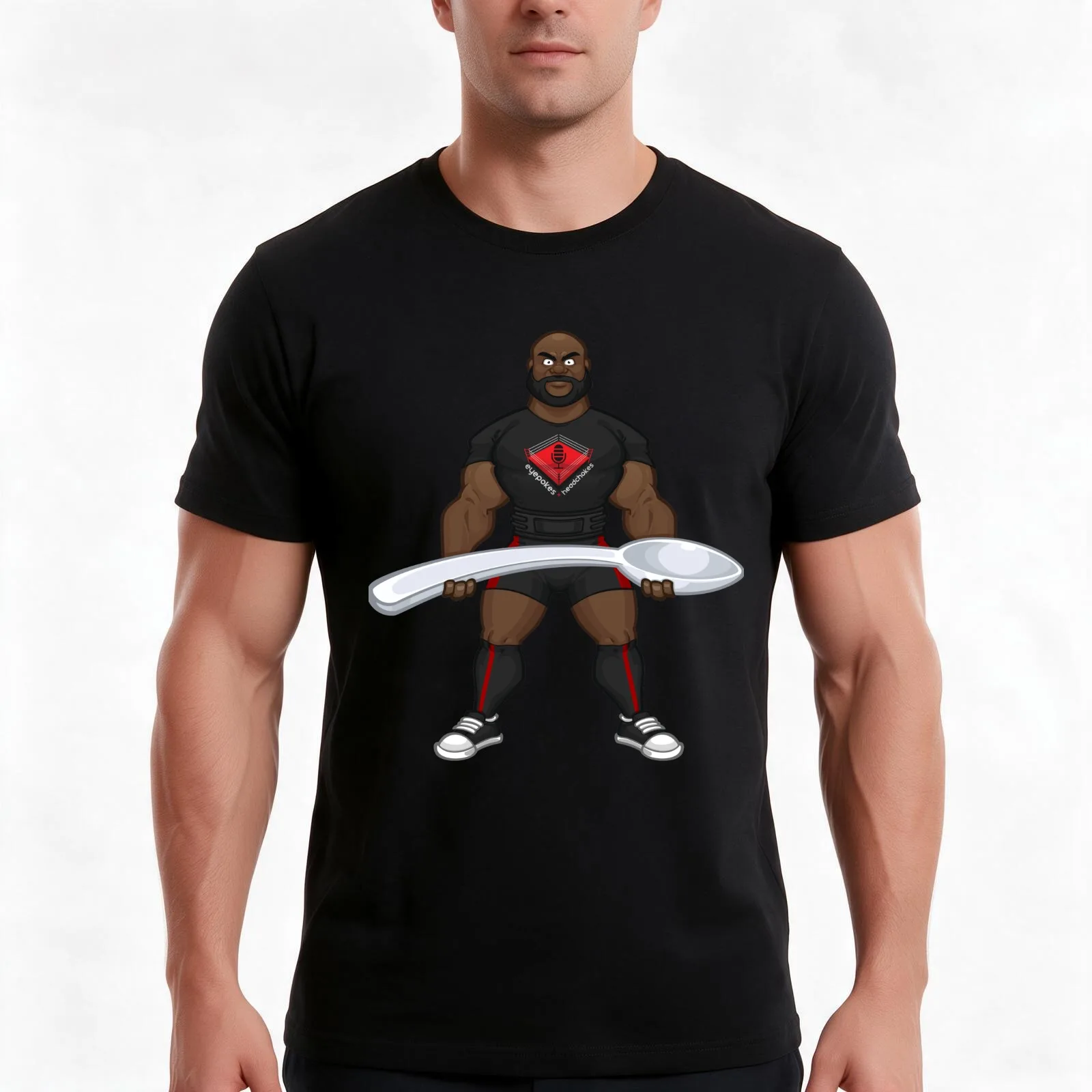The Big Spoon T-Shirt, Summer Casual Cotton Tee, Oversized Streetwear Tops, Vintage Graphic Print, Loose Fit Short Sleeve