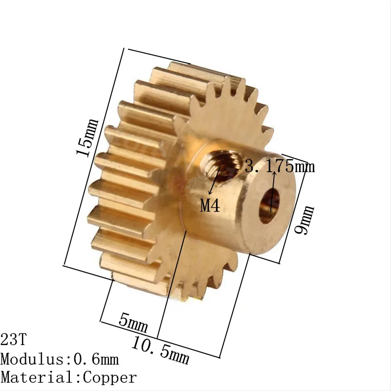 11153 Ingranaggio Motore 23T Metallo Ottone Pignone HSP Parti Per 1/10 Modello Elettrico RC Auto Off Road Buggy 94107 Pro XSTR Hobby Baja Himoto