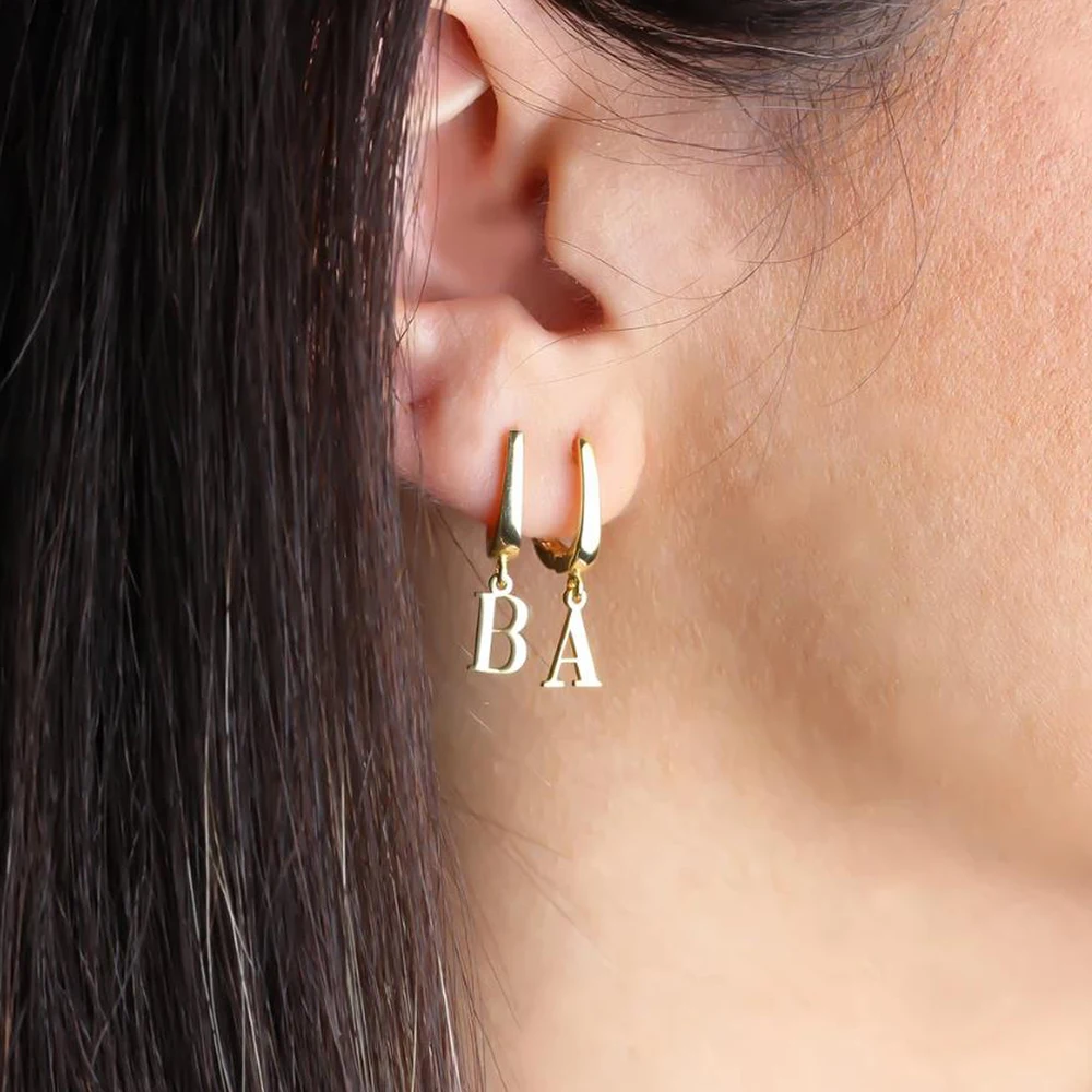 Customized Earrings with Letters Various Letters Stainless steel Earrings Personalized Exquisite Gifts for Family and Friends