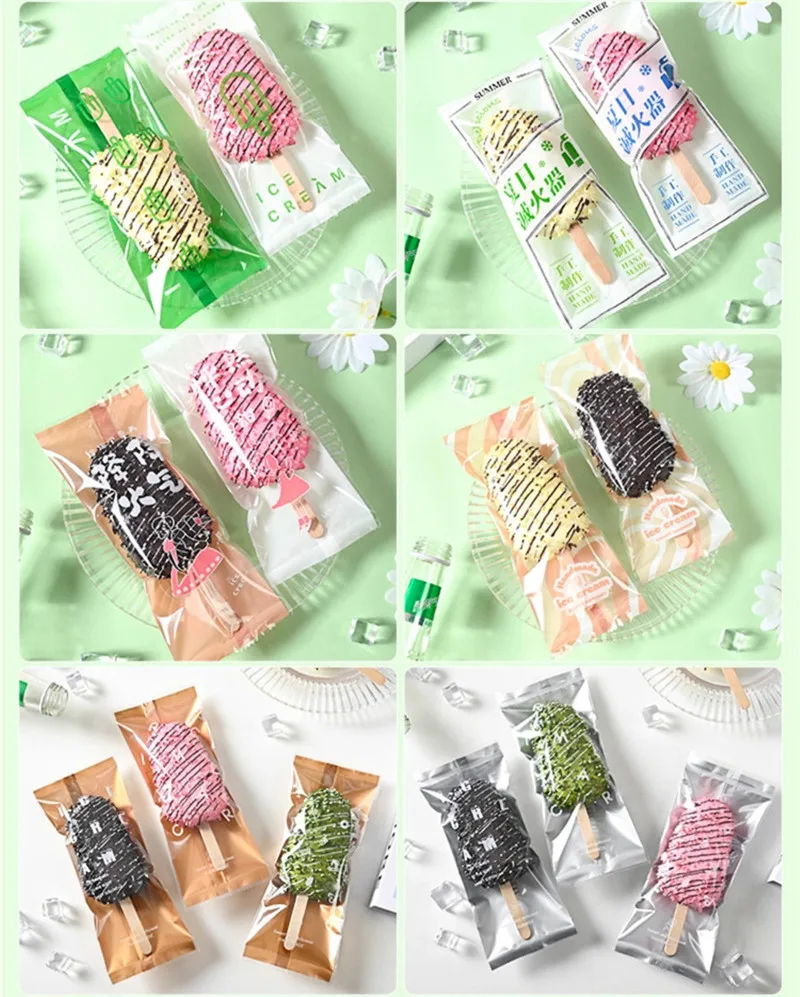 100 Stück DIY handgemachte Eis Süßigkeiten Milch Taffy Wrapper Maschine Versiegelung beutel Neujahr Geschenk Gebäck Verpackung – Detail 6