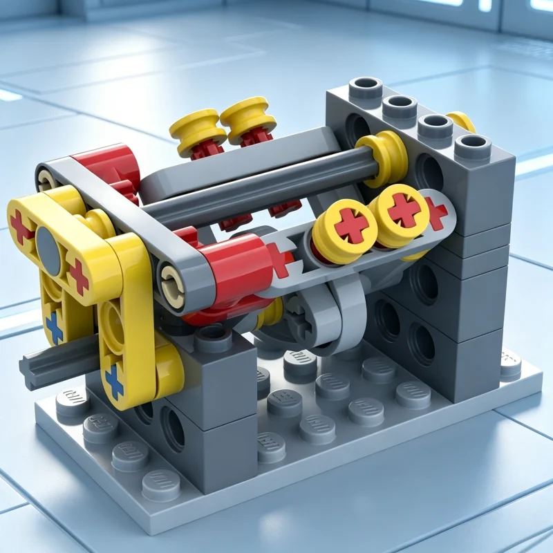 MOC-152113 Compact V4 Engine Brick Assembly Set  Educational Mechanical Structure Model Ideal Desktop Decor Gift for Auto Lovers