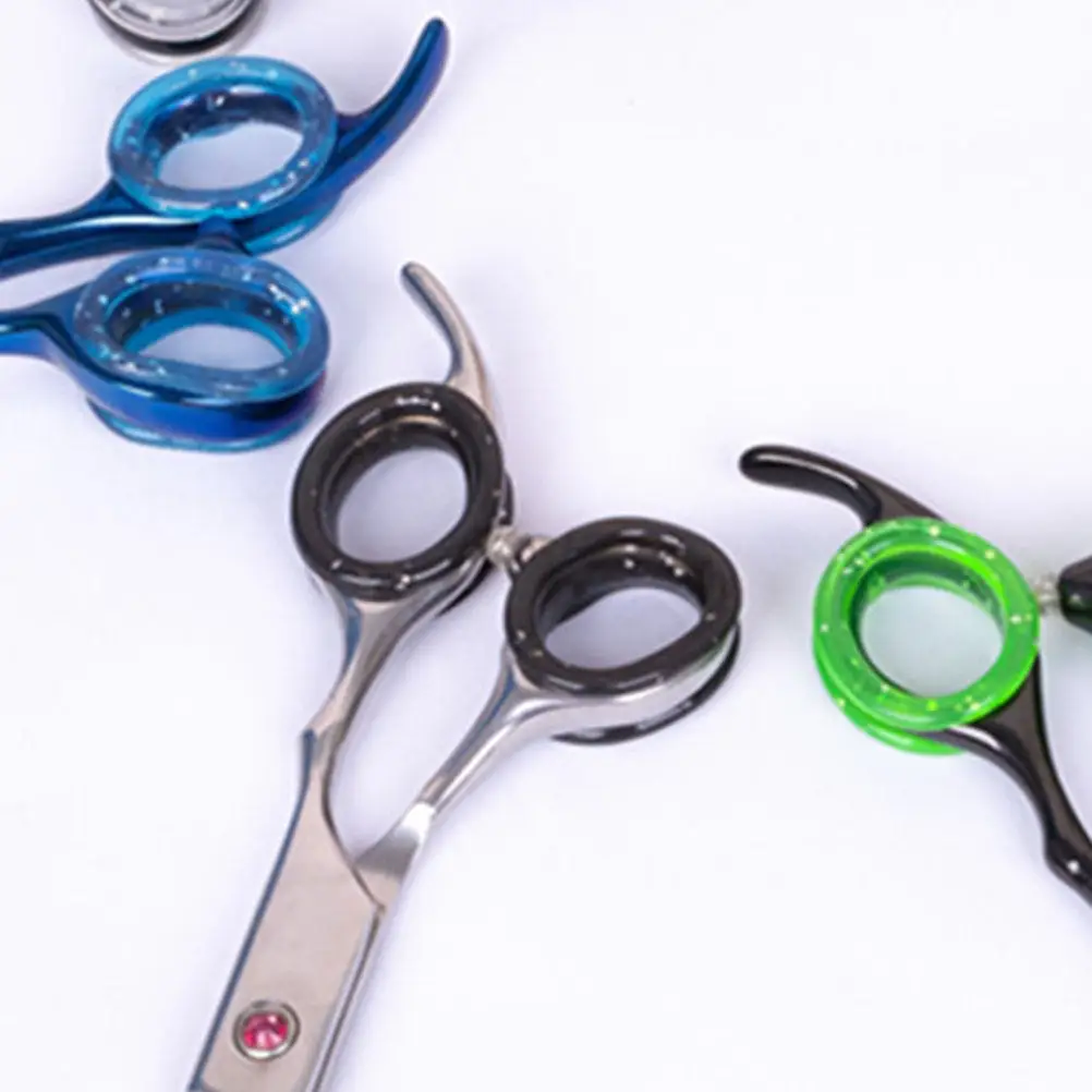 10Pcs Dog Grooming Scissors Finger Rings Soft Silicone Circular Shape Comfortable Shears Finger Inserts for Hair Cutting Shears