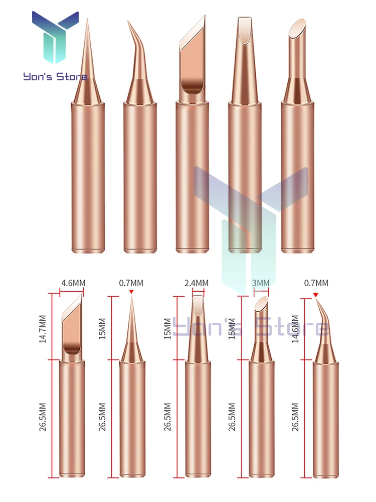 5 cái đầu hàn sắt chạy điện đầu hàn đồng 900M-T-K Thiết bị hàn sắt đồng nguyên chất Dụng cụ hàn