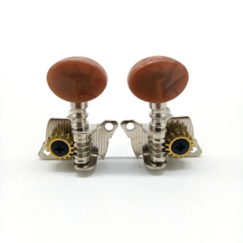 2R2L Metal Ukulele Locking String Tuner Guitar Tuning Peg Machine Head With Brown Head Pegs For Ukulele Guitar Part