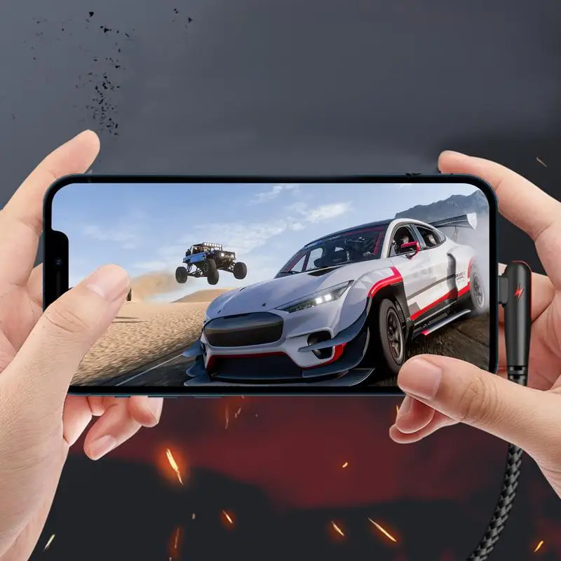 Câble USB Type-C Tressé à Angle Droit, Charge Rapide 120W, Résistant 90, Référence à la Description