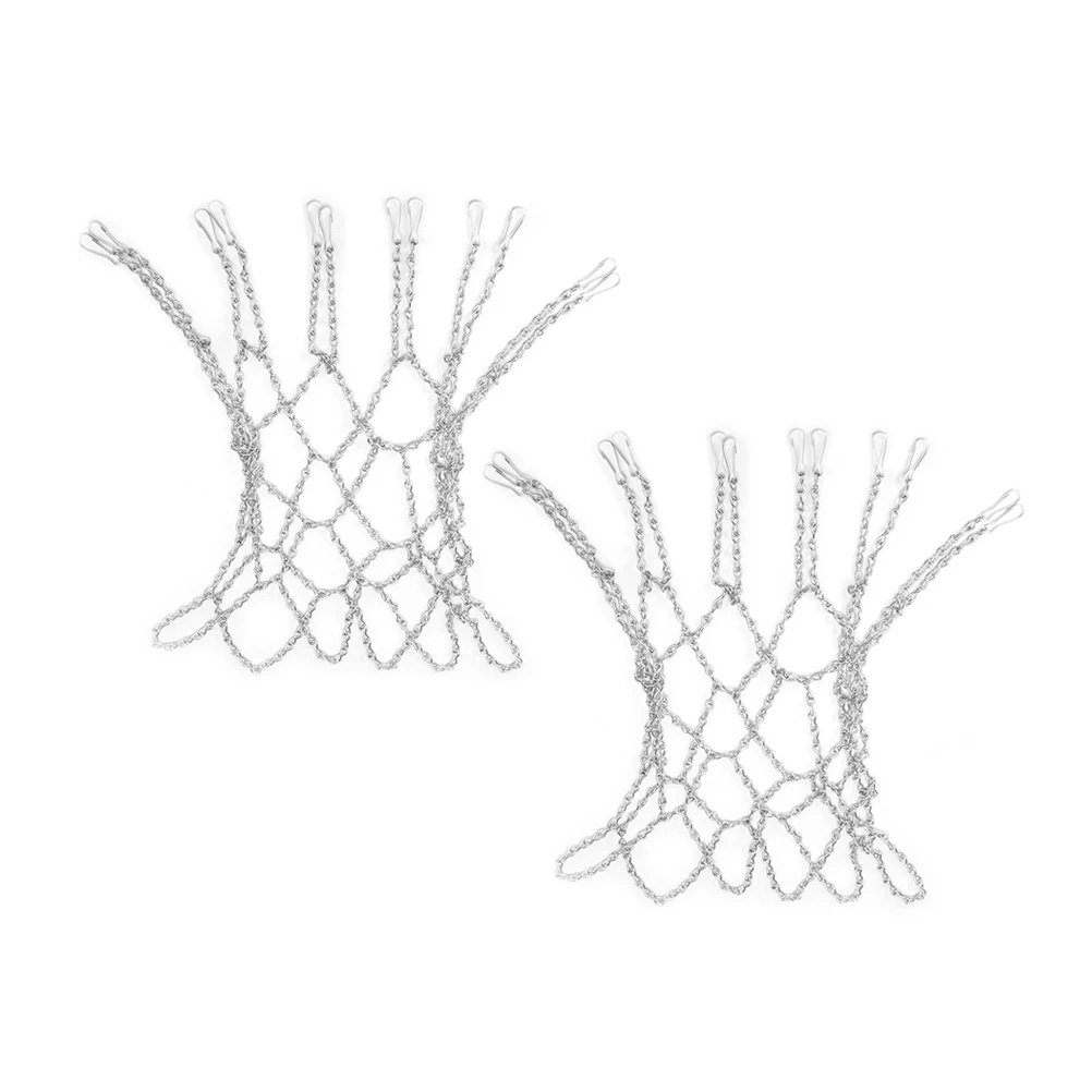 

2 Pcs Basketball Net Heavy Duty Galvanized Hoop Replacement Parts Iron Chain for