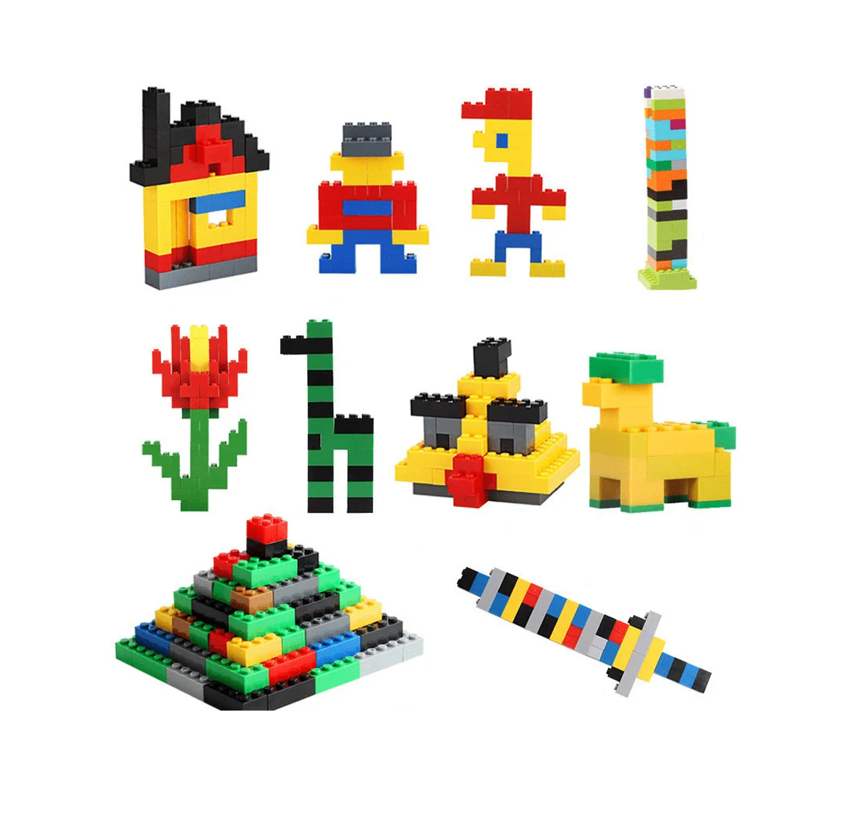 Creative children's building blocks bulk DIY set city classic building blocks children's educational toys 500 or 1000 pieces