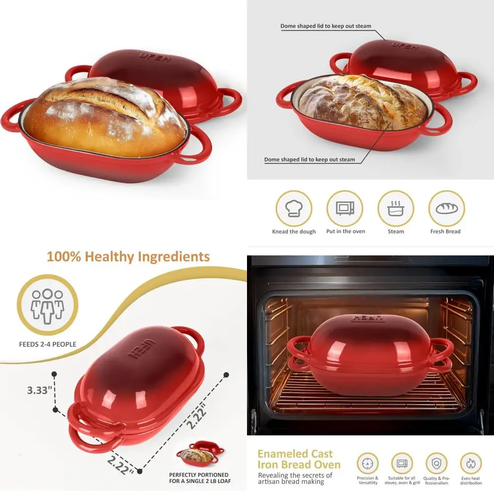 

Чугунная голландская духовка для выпечки хлеба — горшок премиум-класса с крышкой — идеально подходит для тыквы, кустарного хлеба, хлеба без замешивания — 2 Q