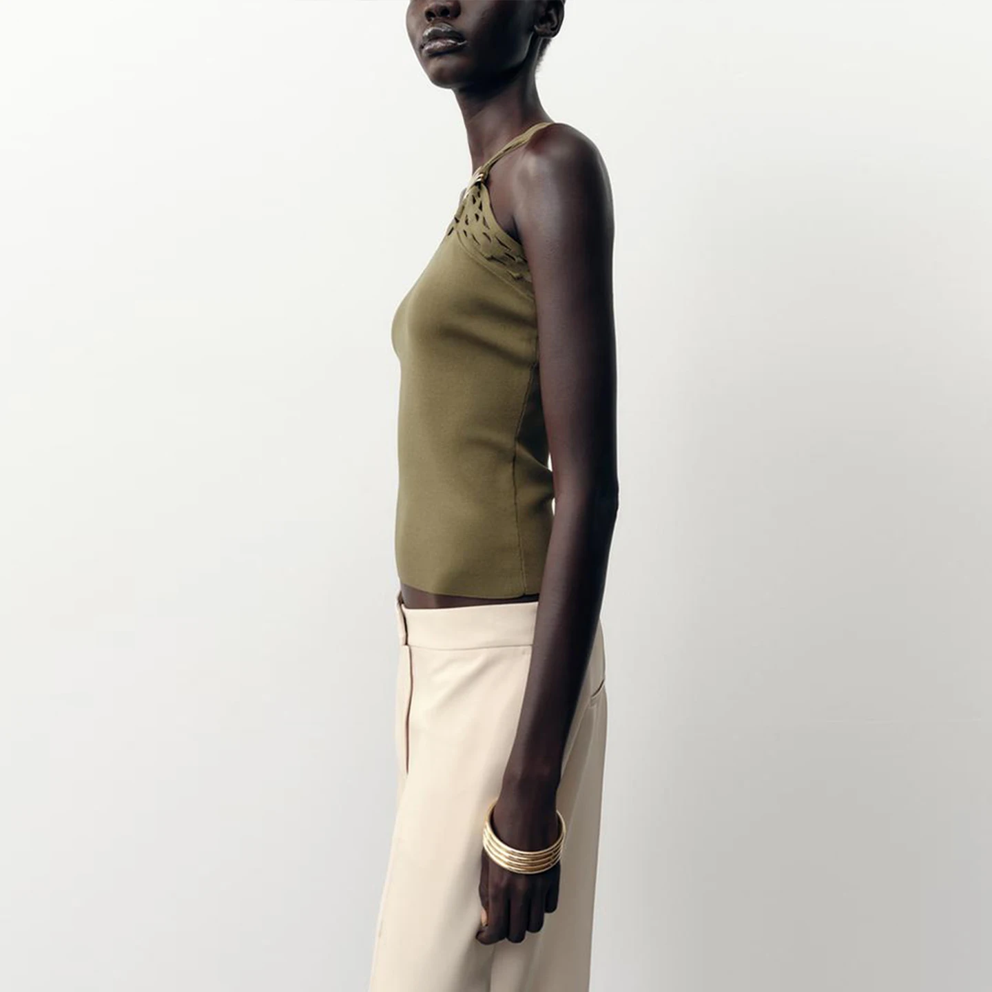 

Z Women's Faion Asymmetric Knitted Top Breathable Polyester Fiber Casual Sle Commute Wind Summer New Arrival