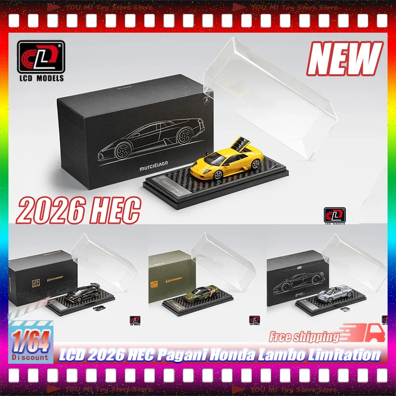 

1:64 New Lcd 2026 Hec Pagani Honda Lambo Limitation Alloy Die-Casting Model Simulation Miniature Customized Children'S Toys Gift