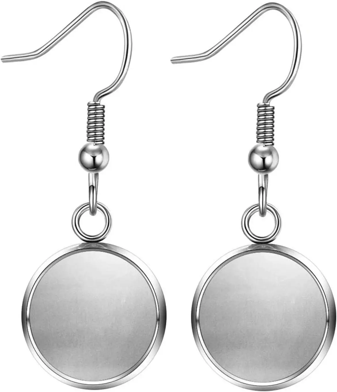 

40 Packs Earrings Wire Hooks Blanks, Fit 12mm Cabochon Settings Trays, Stainless Steel Earrings Bezel for DIY Jewelry Making (Si