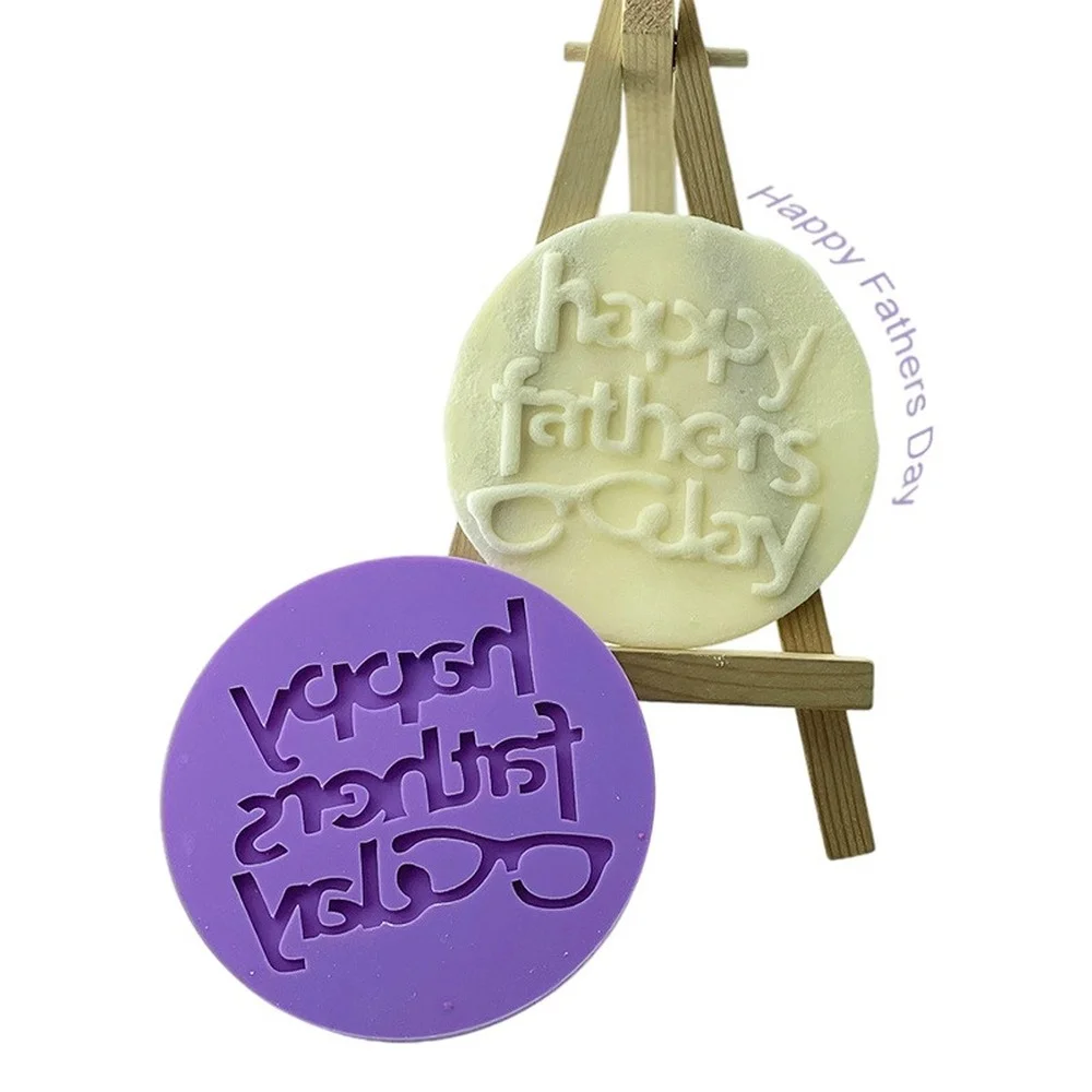 Happy Father\'s Day Biscuit Mould Mothers\'s Day Acrylic Cookie Stamp Embossed Mold Fondant Sugar Craft Bake Cake Decorating Tools