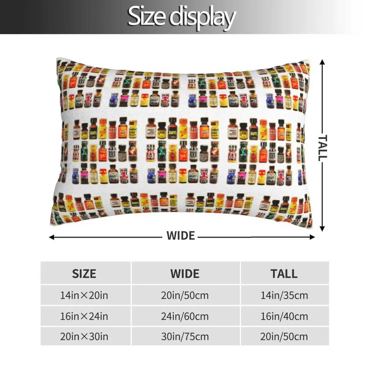 Poppers Bottles Gay Rush Jungle Juice Amyl Inhaler Rectangle Pillowcase Cushion Cover Decorative Bedroom Bed Home Throw Pillow view 5