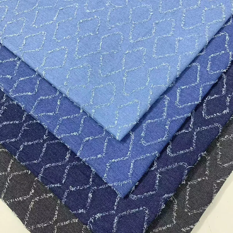 

Джинсовая ткань с ромбовидным узором, потертая джинсовая ткань для шитья платьев, сумок, брюк, шапок, текстильная ткань своими руками, мягкая и пригодная для ношения