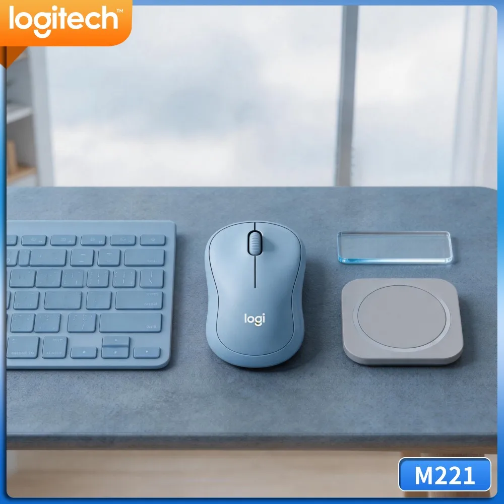 Logitech M221 Quiet Wireless Mouse,Noise‑Free Buttons,1000DPI,18‑Month Battery,Portable,For Home Office Study Work