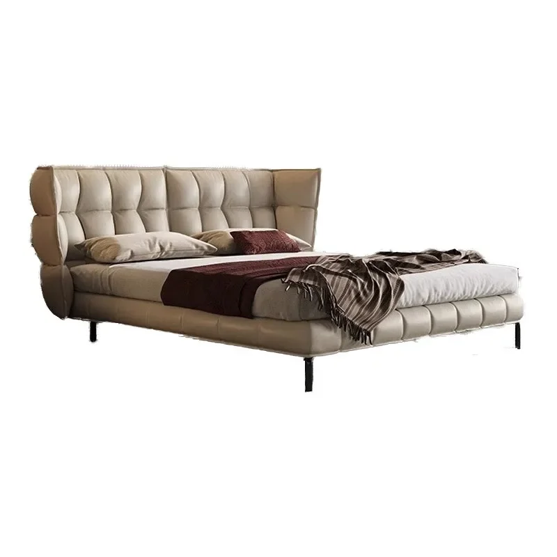 

Muscle bed, Italian, minimalist, leather, suspended, high-end, atmospheric, light luxury, modern