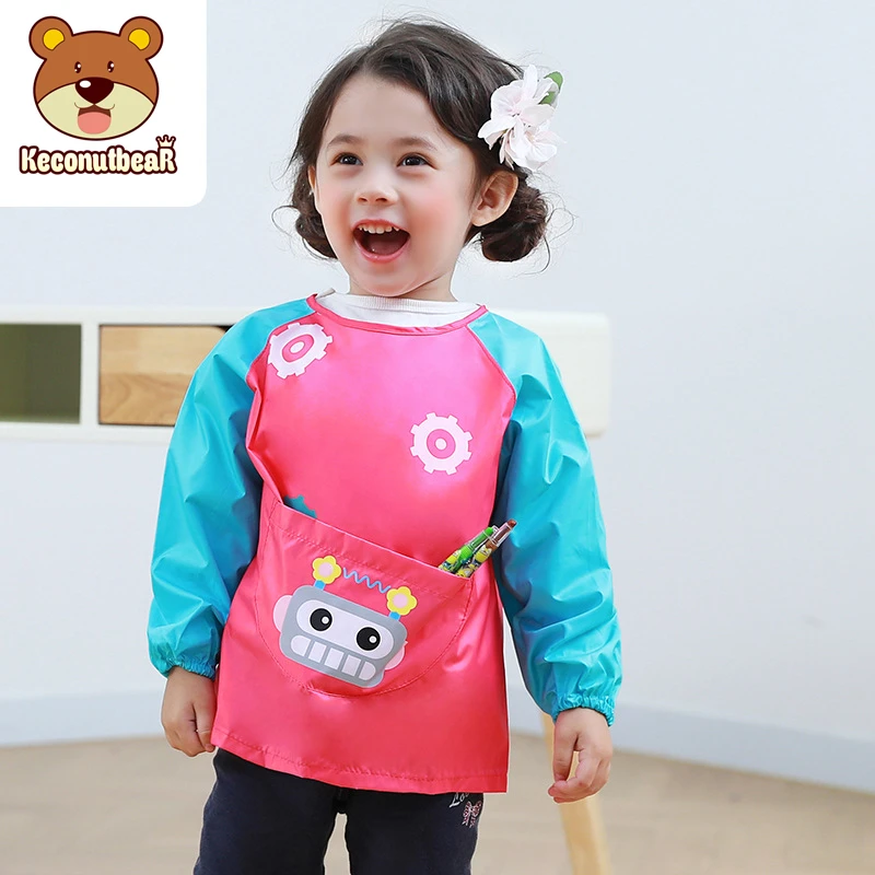 0-12 Years Old Children Waterproof Long Sleeve Painting Cooking Apron School Smock Learning Education Aprons Toys Birthday Gift