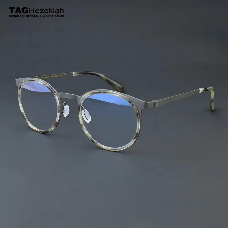 

Titanium Glasses Frame Men Women 2023 Round Myopia Optical Eyewear Prescription Reading Eyewear Eyeglasse Ultra light 9.3 grams