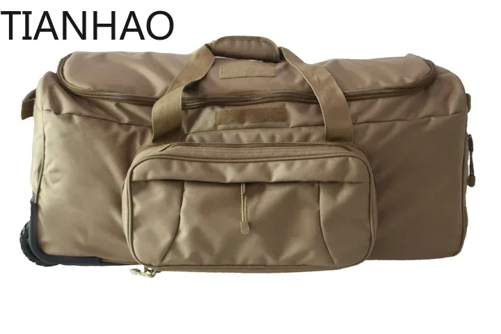 Rolling Deployment Suitcase Duffel Bag Tactical Travel Bag Durable Portable Wheel Trolley Bag