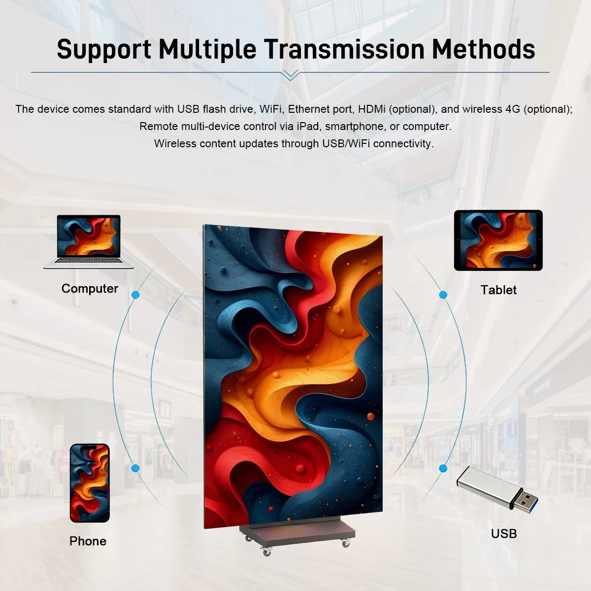 P2 P1.25 P1.86 LED Flexible Tri-Fold 360° Advertising LED Curved Screen Display OEM Digital Poster Indoor/Outdoor