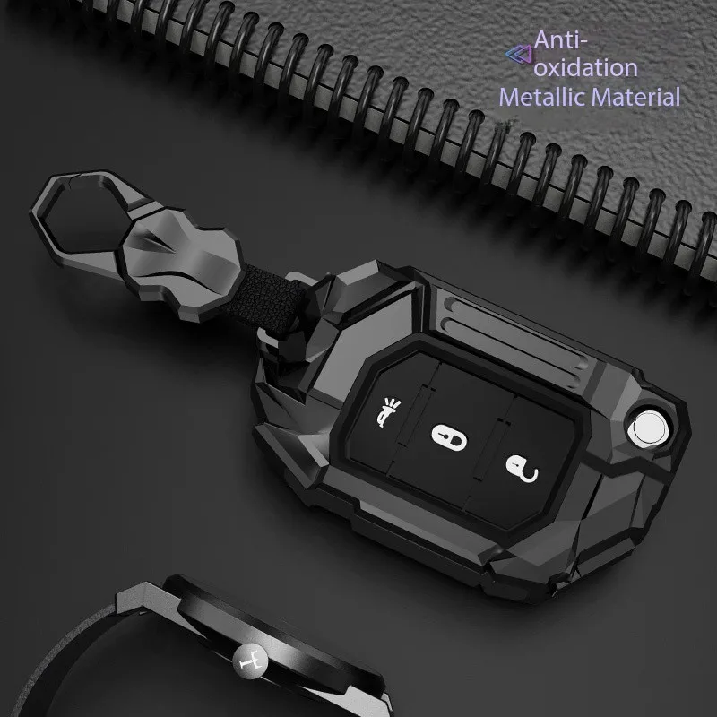 

for Jeep Wrangler Gladiator JT JLU Flip Folding Blade Remote key FOB Protect Cover Case Skin Shell Hood Holder Keychain